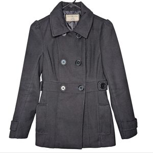 Sound & Matter Women's Black Double Breasted Winter Peacoat Size XS